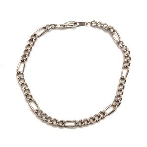 Vintage Figaro Chain Bracelet Silver Tone Unisex